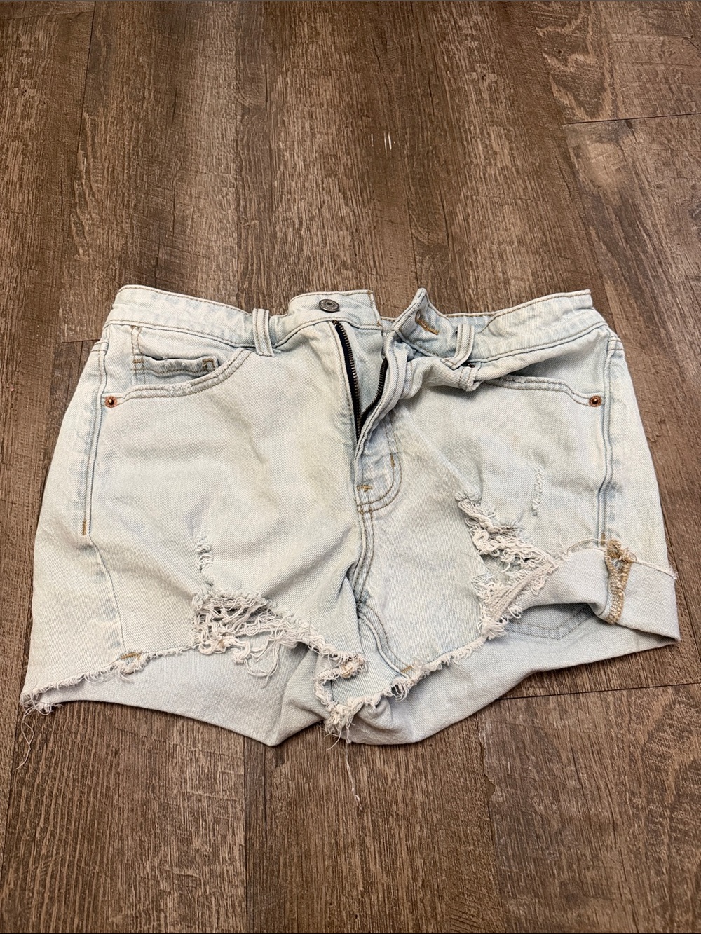 Old Navy Light Blue Distressed Denim Cutoff Shorts